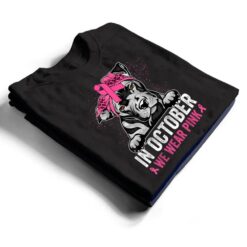 Pitbull Dog Pink Ribbon Breast Cancer Awareness T Shirt - Dream Art Europa