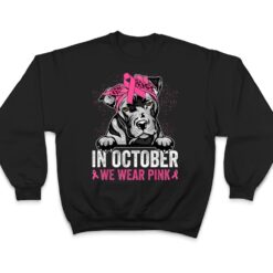 Pitbull Dog Pink Ribbon Breast Cancer Awareness T Shirt - Dream Art Europa