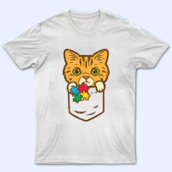 Pocket Cat Puzzle Autism Awareness Kitten T Shirt