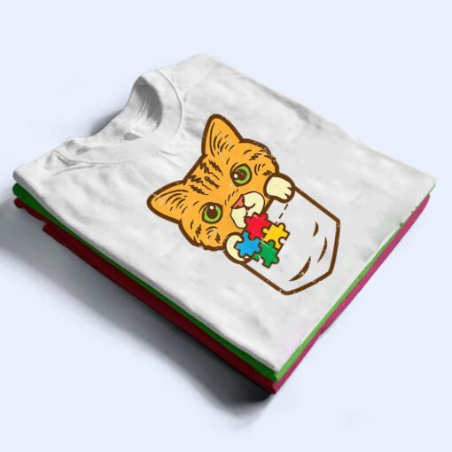 Pocket Cat Puzzle Autism Awareness Kitten T Shirt