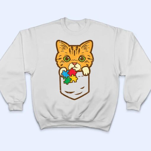 Pocket Cat Puzzle Autism Awareness Kitten T Shirt