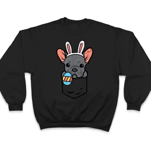 Pocket Easter French Bulldog Bunny Frenchie Dog T Shirt