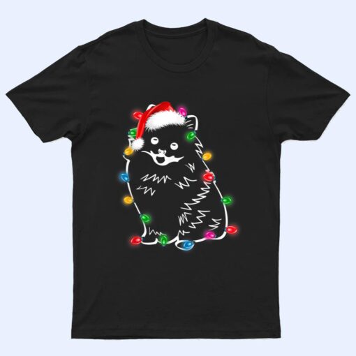 Pomeranian Dog Lights Christmas Matching Family T Shirt