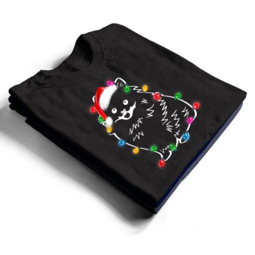 Pomeranian Dog Lights Christmas Matching Family T Shirt