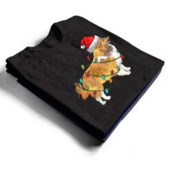 Pomeranian Santa Hat Lights Funny Christmas Pajama Dog Lover T Shirt - Dream Art Europa