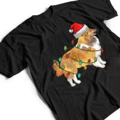 Pomeranian Santa Hat Lights Funny Christmas Pajama Dog Lover T Shirt - Dream Art Europa