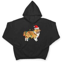 Pomeranian Santa Hat Lights Funny Christmas Pajama Dog Lover T Shirt - Dream Art Europa