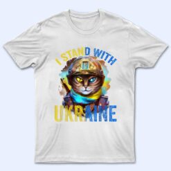 Pray For Support Ukrainian Cat Soldier Stand With Ukraine T Shirt