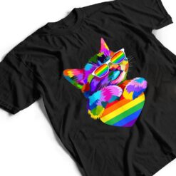 Proud Cute Cat Pride LGBT Transgender Flag Heart Gay Lesbian T Shirt - Dream Art Europa