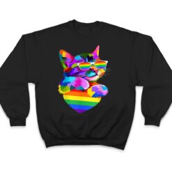 Proud Cute Cat Pride LGBT Transgender Flag Heart Gay Lesbian T Shirt - Dream Art Europa