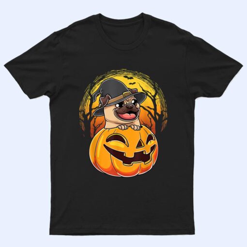 Pug And Pumpkin Spooky Halloween Dog T Shirt