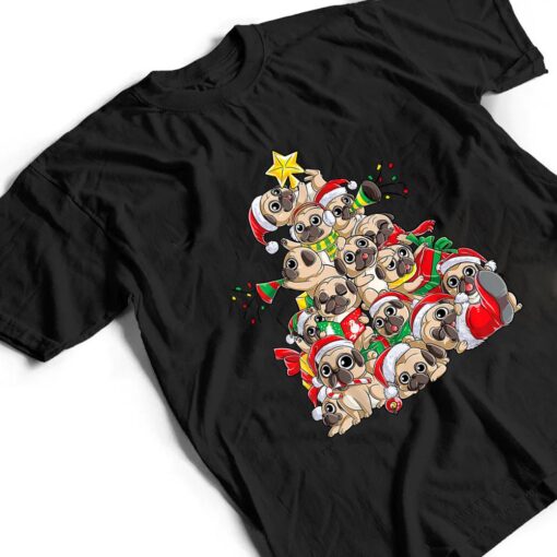 Pug Christmas Tree Dog Santa Xmas Boys Girls Merry Dogmas T Shirt
