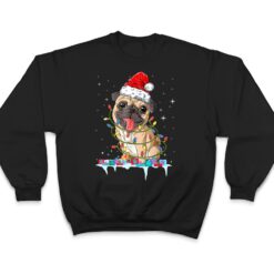 Pug Christmas Tree Lights Santa Dog Xmas Gifts Boys Pugmas T Shirt - Dream Art Europa