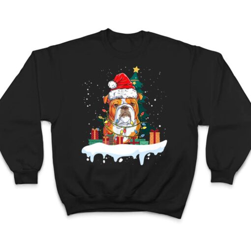 Pug Dog Christmas Tree Lights Santa Xmas T Shirt