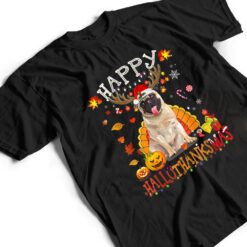 Pug Dog Happy Hallothanksmas Halloween Thanksgiving Xmas T Shirt - Dream Art Europa