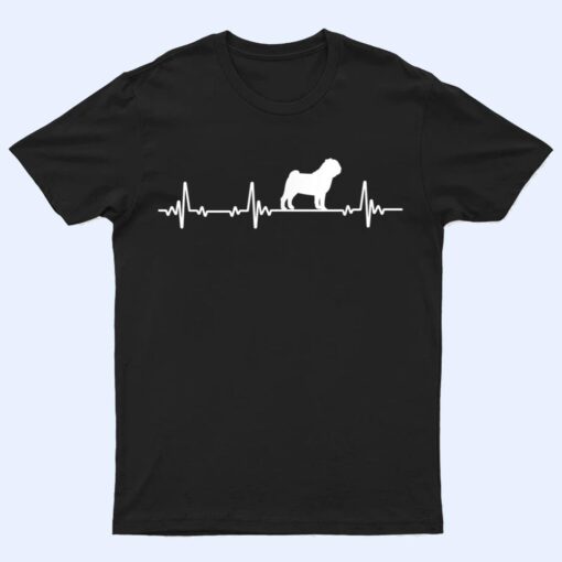 Pug Dog Heartbeat Dogs Lovers T Shirt