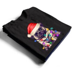 Pug Santa Christmas Tree Lights Xmas Boys Dog Dogmas T Shirt - Dream Art Europa