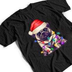 Pug Santa Christmas Tree Lights Xmas Boys Dog Dogmas T Shirt - Dream Art Europa