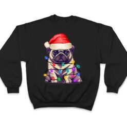 Pug Santa Christmas Tree Lights Xmas Boys Dog Dogmas T Shirt - Dream Art Europa