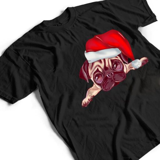 Pug Santa Christmas Tree Lights Xmas Boys Pugmas Dog Dogmas T Shirt