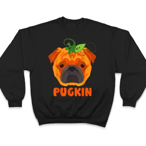 Pugkin Funny Pumpkin and Pug Dog Halloween Costumes Gifts T Shirt