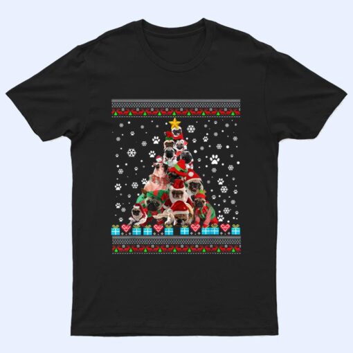 Pugs Dog Christmas Lights  Christmas T Shirt
