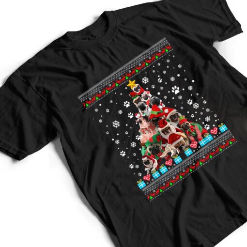 Pugs Dog Christmas Lights  Christmas T Shirt