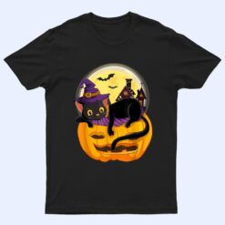 Pumpkin Black Cat Halloween Costume Scary Witch Autumn Fall T Shirt