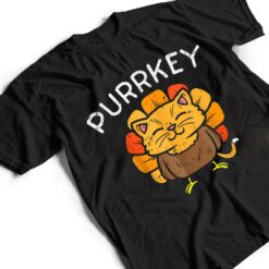 Purrkey Turkey Cat Kitten Funny Thanksgiving Cat Owner Lover T Shirt - Dream Art Europa