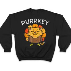 Purrkey Turkey Cat Kitten Funny Thanksgiving Cat Owner Lover T Shirt - Dream Art Europa