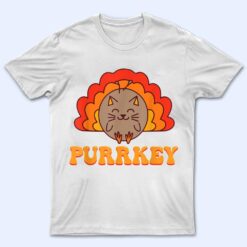 Purrkey Turkey Cat Pun Funny Thanksgiving Cat Lover T Shirt