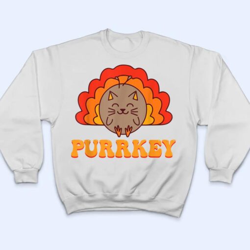 Purrkey Turkey Cat Pun Funny Thanksgiving Cat Lover T Shirt