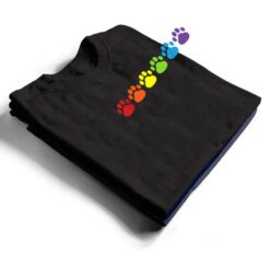 Rainbow Paw Gay Pride Colors LGBTQ Ally Purride Dog Cat Love T Shirt - Dream Art Europa