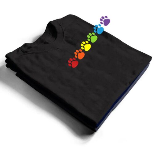 Rainbow Paw Gay Pride Colors LGBTQ Ally Purride Dog Cat Love T Shirt