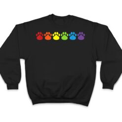 Rainbow Paw Gay Pride Colors LGBTQ Ally Purride Dog Cat Love T Shirt - Dream Art Europa