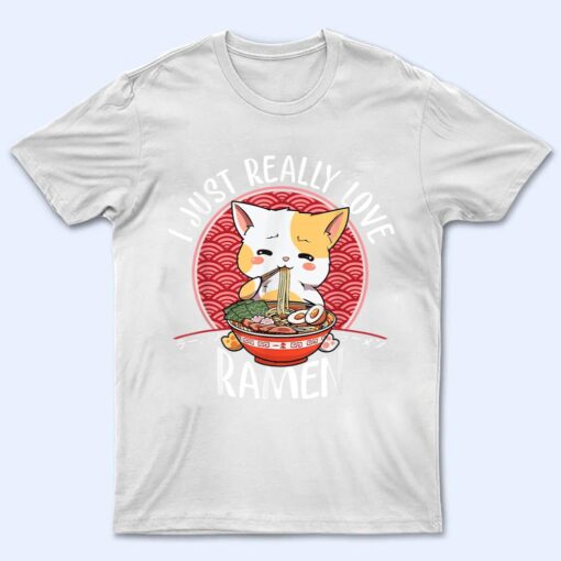 Ramen Cat Anime Kawaii Japanese Gift Girls Official Teenager T Shirt