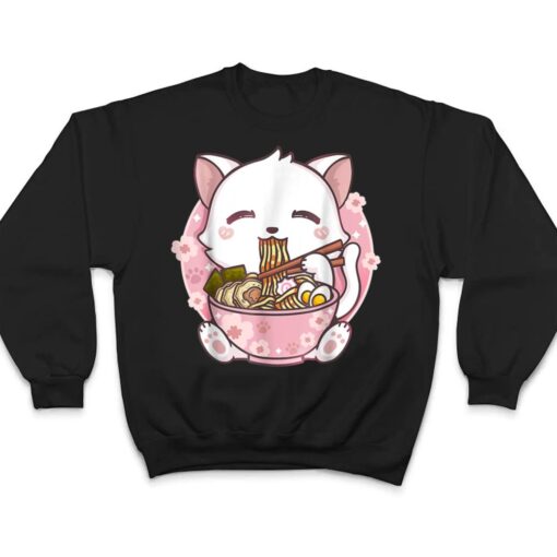 Ramen Cat Kawaii Anime Japanese Food Girls Official Teenager_3 T Shirt