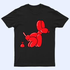 Red Balloon Dog Pooping T Shirt