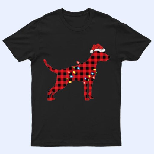 Red Buffalo Plaid Santa Hat Weimaraner Dog Christmas Pajama T Shirt