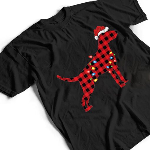 Red Buffalo Plaid Santa Hat Weimaraner Dog Christmas Pajama T Shirt