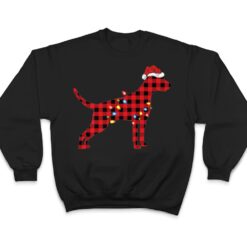 Red Buffalo Plaid Santa Hat Weimaraner Dog Christmas Pajama T Shirt - Dream Art Europa