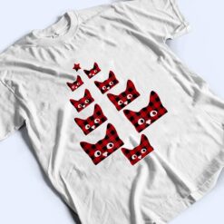 Red Plaid Buffalo Cat Christmas Tree Pajamas Cat Xmas Family T Shirt - Dream Art Europa