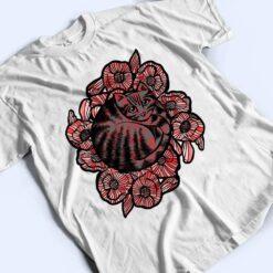 Red Poppy Gardener Cat Flower Kitty Cats Art T Shirt - Dream Art Europa