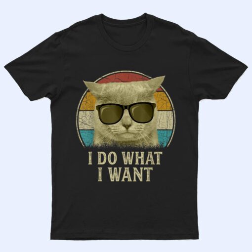 Retro 80s 90s Cat Lovers , I Do What I Want Funny Cat T Shirt