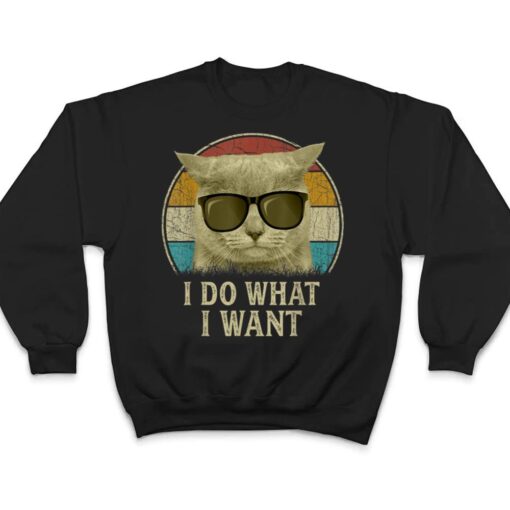 Retro 80s 90s Cat Lovers , I Do What I Want Funny Cat T Shirt