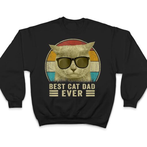 Retro 80s 90s Cat Lovers Funny Best Cat Dad Ever Cat T Shirt