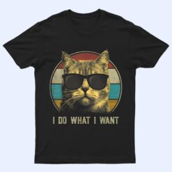 Retro 80s 90s Cat Lovers I Do What I Want Funny Cat T Shirt