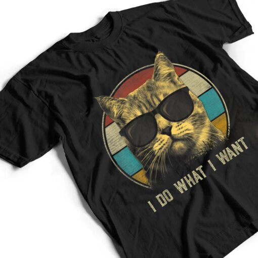 Retro 80s 90s Cat Lovers I Do What I Want Funny Cat T Shirt