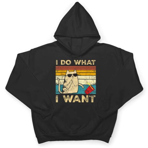 Retro 80s 90s Cat Lovers gifts Funny I Do What I Want Cat T Shirt