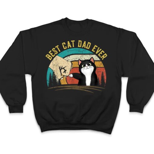 Retro Best Cat Dad Ever Father's Day Cat Daddy gifts T Shirt